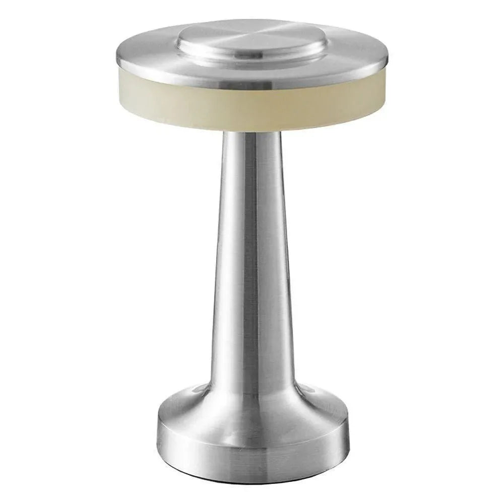 Lampe sans fil Fugue finition argent, vue de face