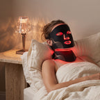 Masque LED Aurore noir utilisé le soir dans la chambre