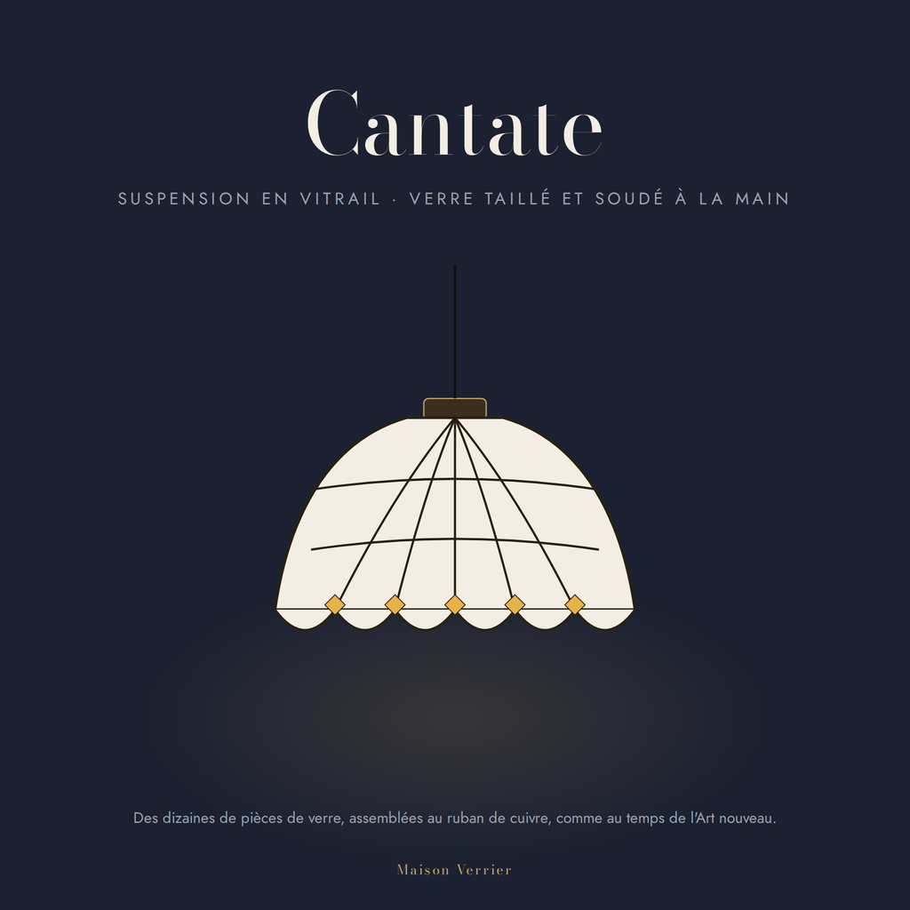 Suspension en vitrail Cantate