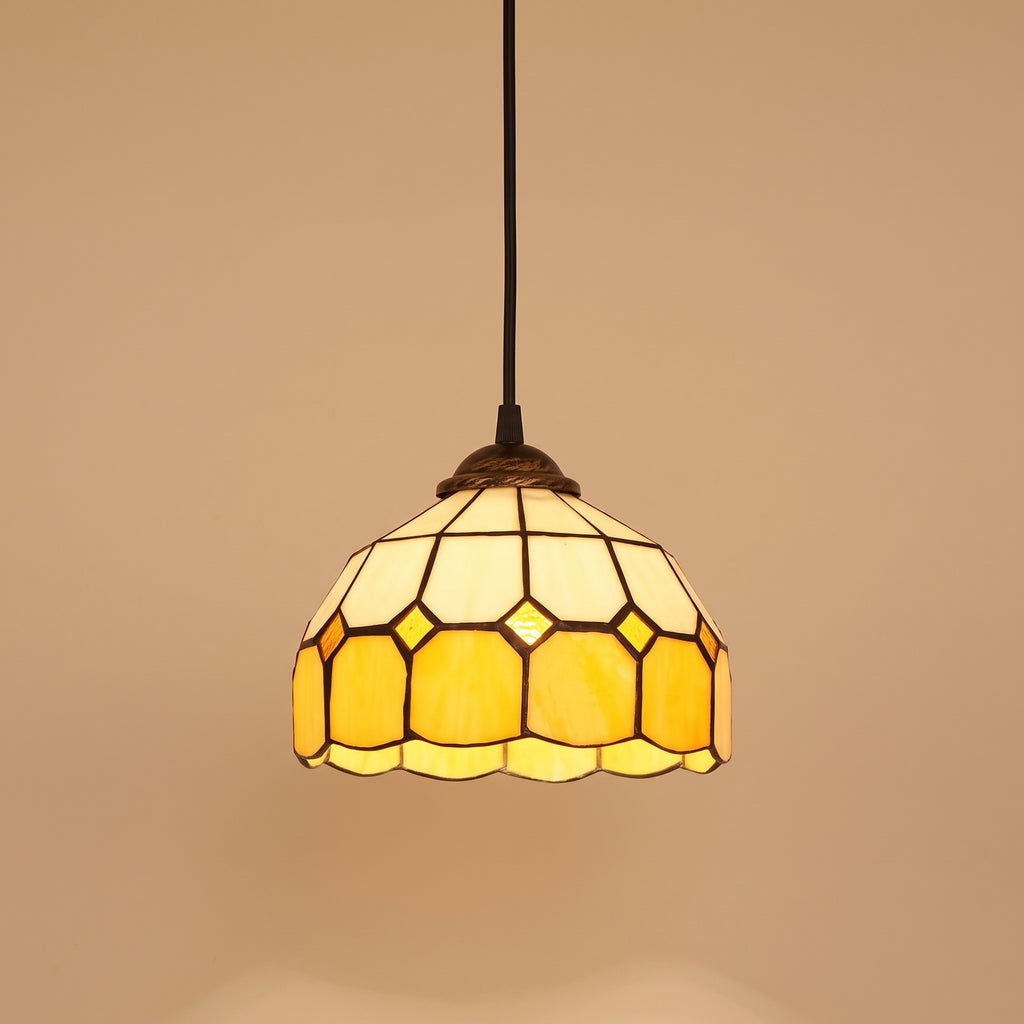 Suspension en vitrail Cantate, coloris Miel