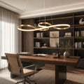 Suspension LED Sonate — Ruban de lumière en or brossé