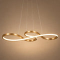 Suspension LED Sonate 75 cm or brossé au-dessus d'une table à manger