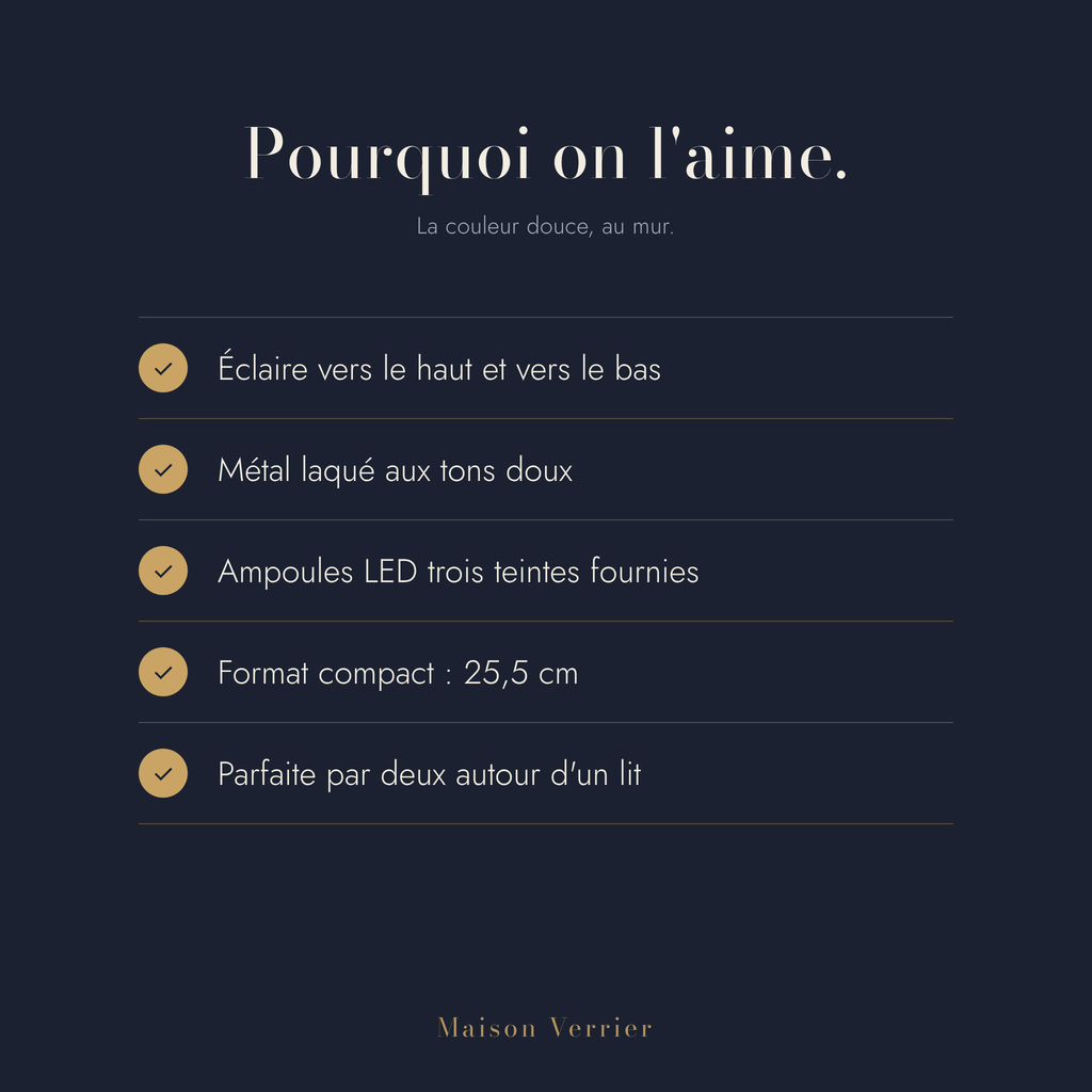 Pourquoi on aime l'applique murale Menuet