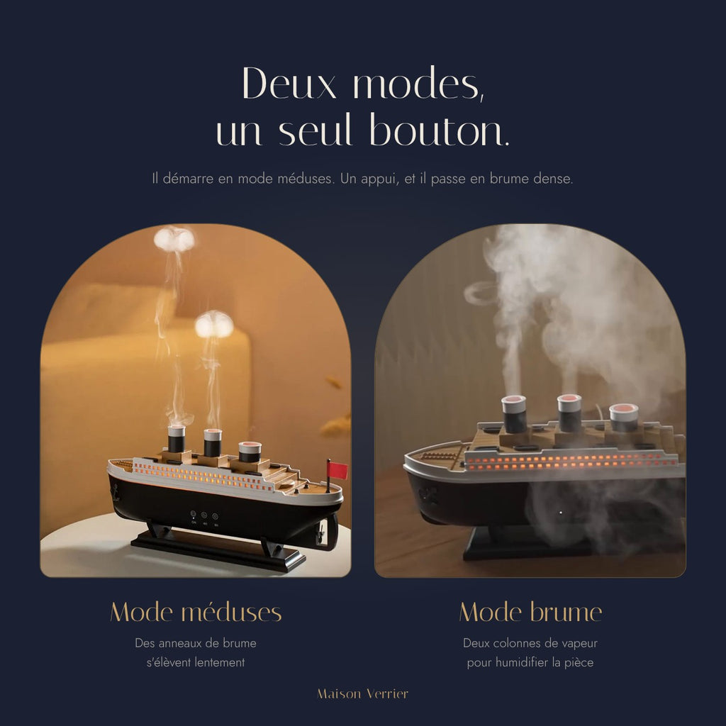 Diffuseur paquebot Barcarolle : mode méduses et mode brume