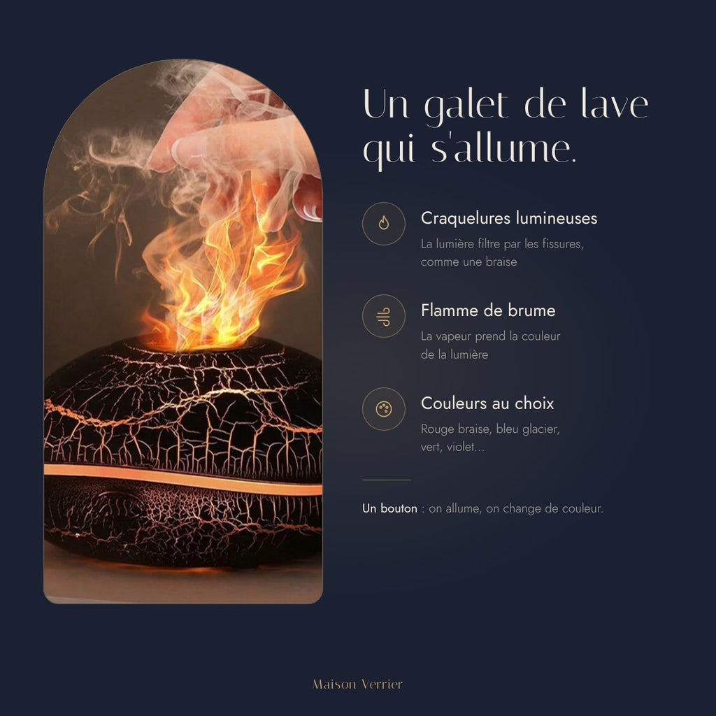 Diffuseur galet Cadence : craquelures lumineuses et couleurs
