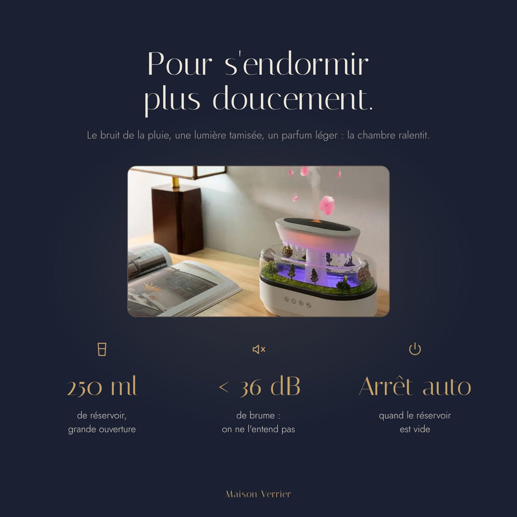 Humidificateur pluie Pastorale : réservoir 250 ml, silencieux