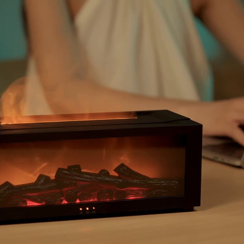 Humidificateur cheminée Rhapsodie : sur un bureau