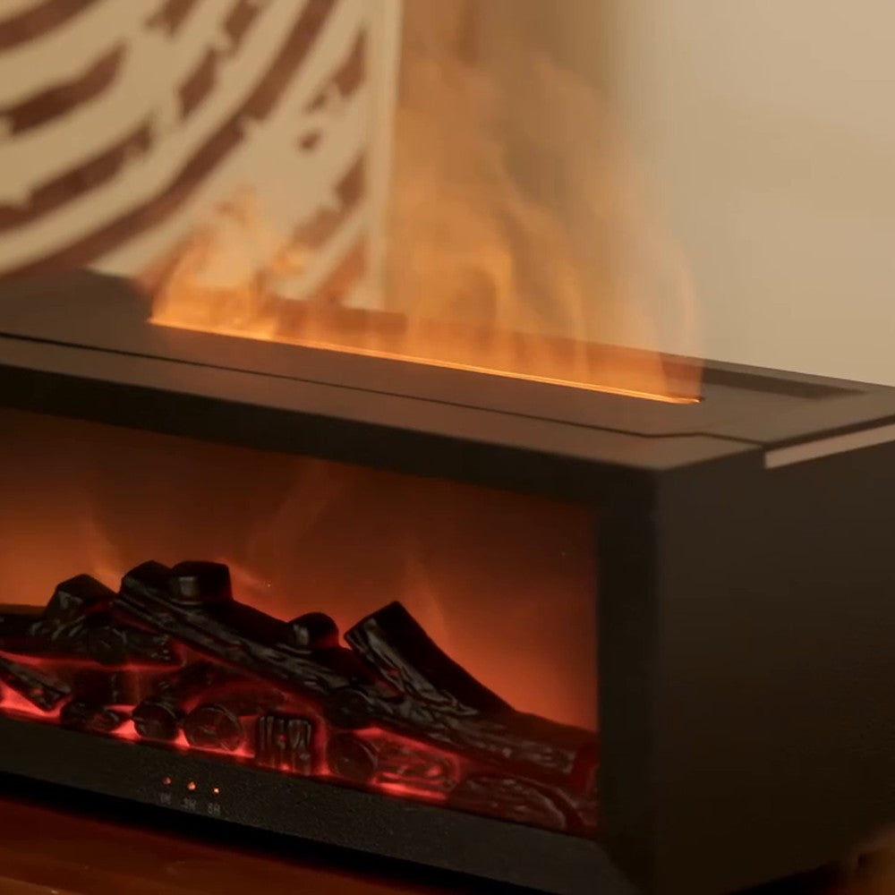 Humidificateur cheminée Rhapsodie : gros plan sur les bûches