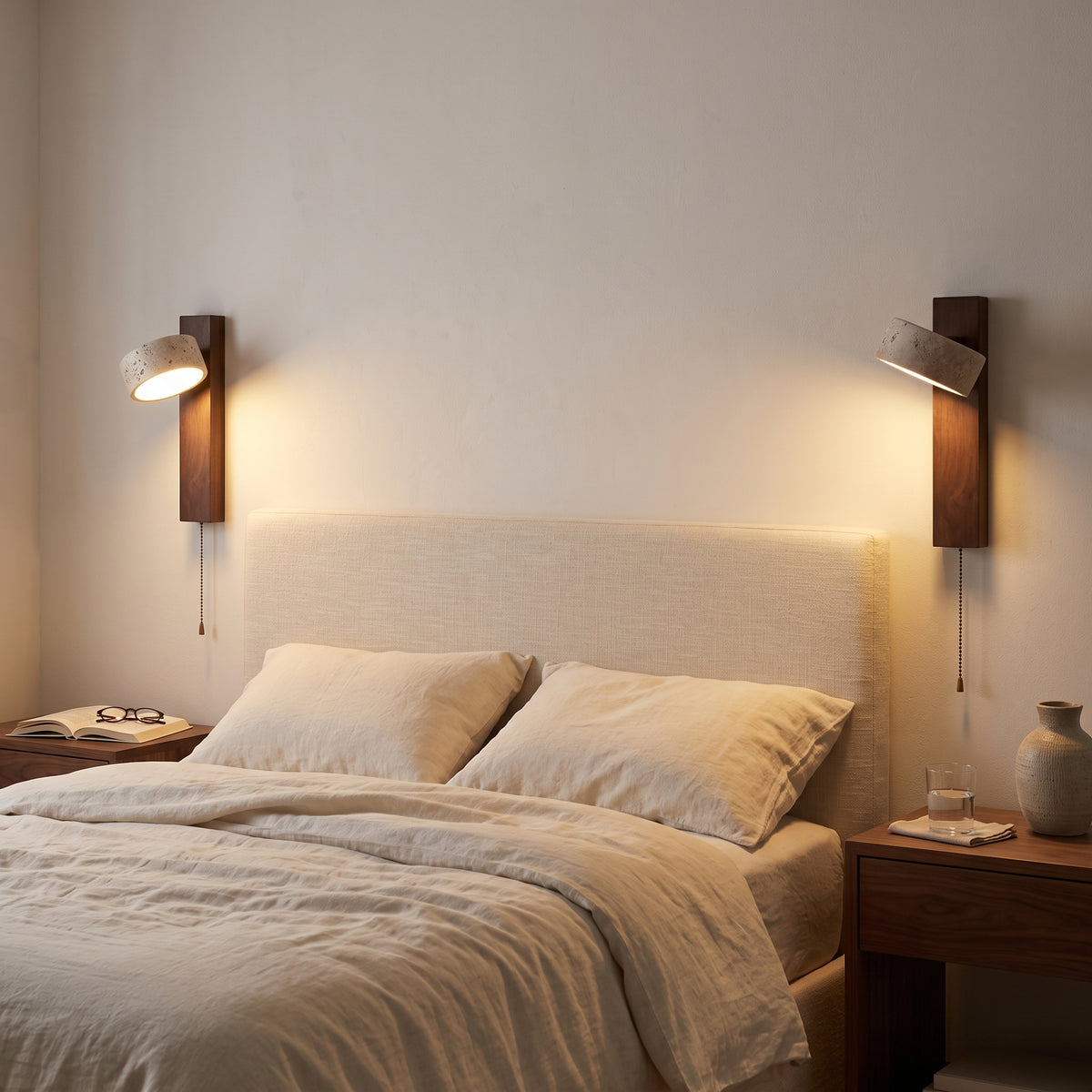 Deux appliques Rondo de chaque côté du lit