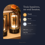 Lanterne sans fil Sérénade : trois lumières, un seul bouton