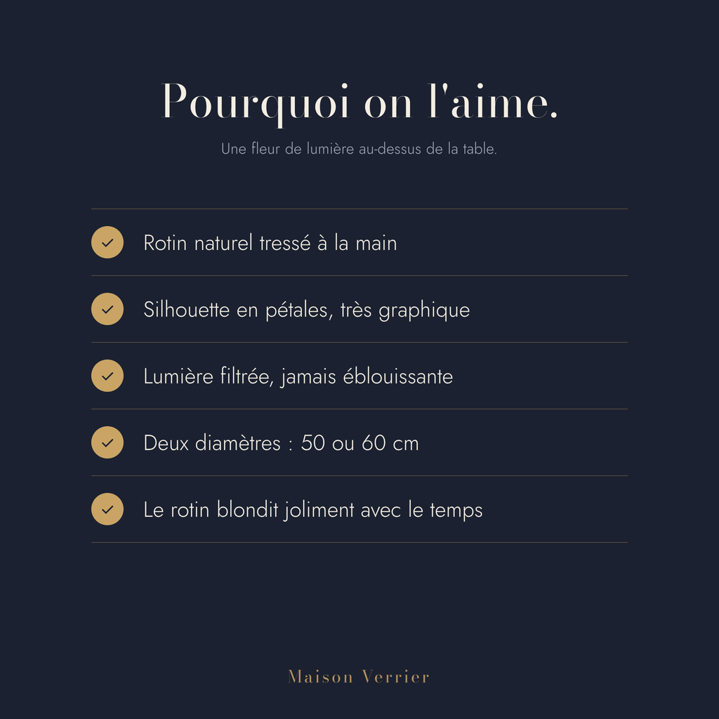 Pourquoi on aime la suspension Valse en rotin tressé